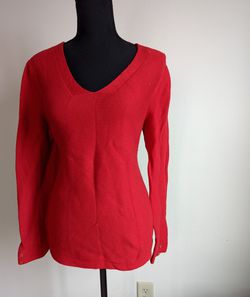Talbots Women's V Neck Long Sleeve Sweater Cardigan Size L. 40% Rayon. -JW Thumbnail