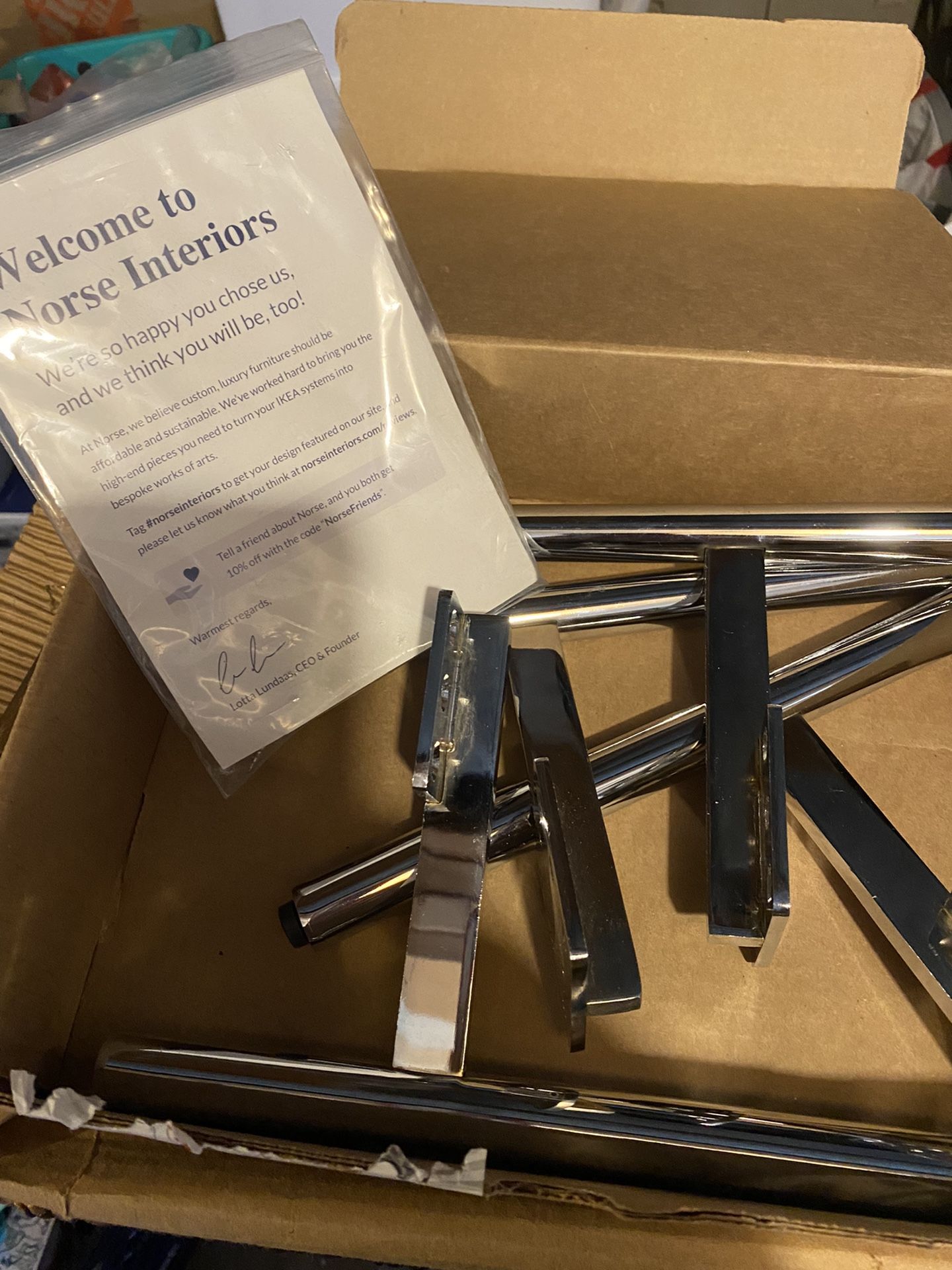 Norse Interiors Chrome Legs Set Of 4 NEW