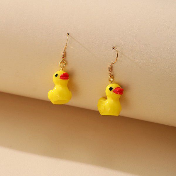 "Fashion Sweet Little Yellow Duck Long Earrings for Women, IN086
 

