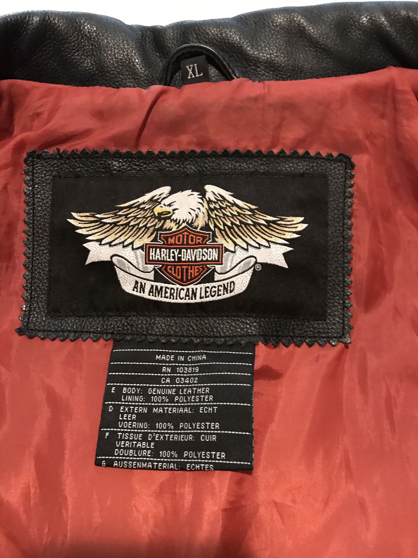 Harley Davidson Leather Jacket Women’s XL