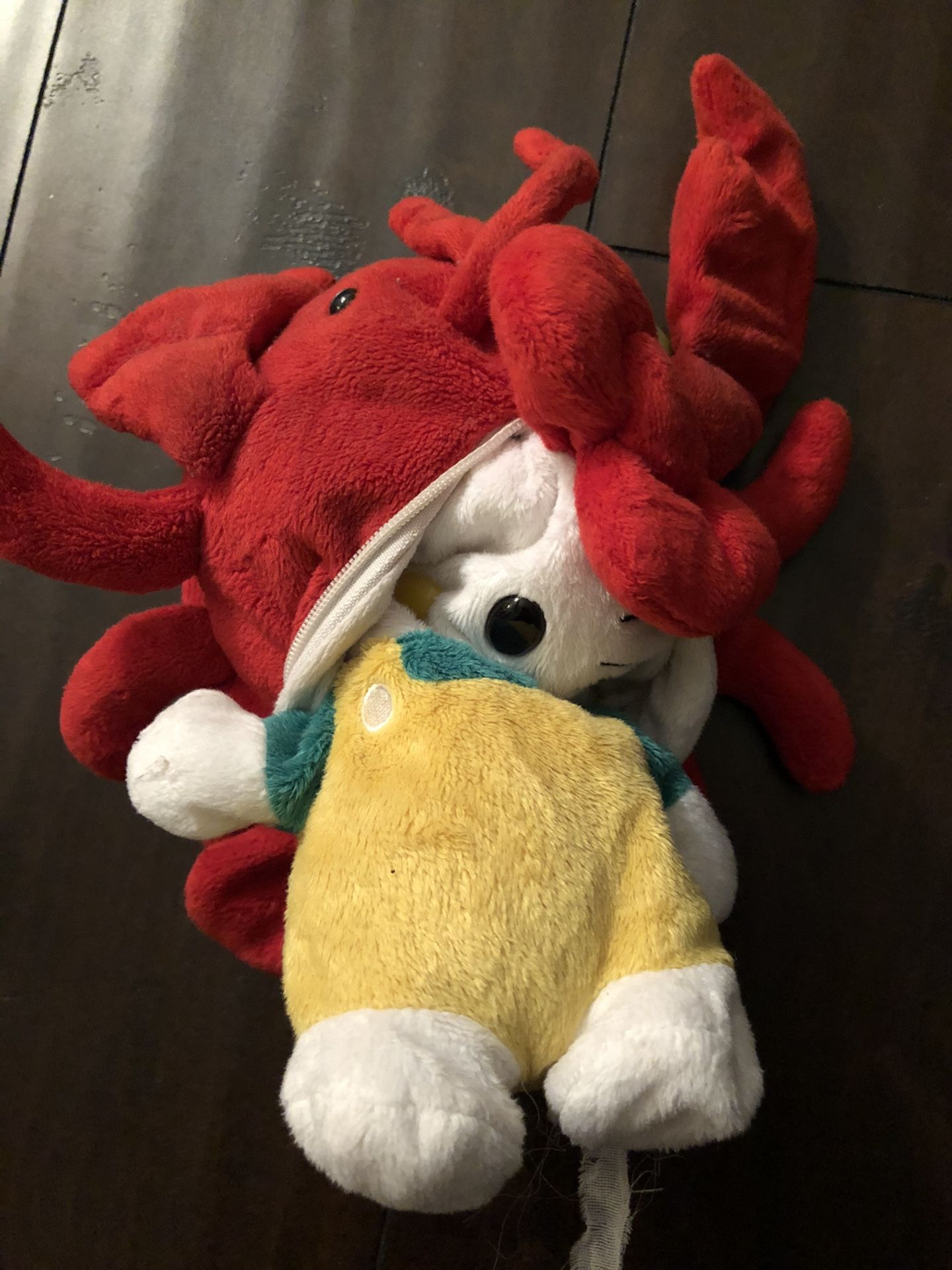 **RARE**HELLO KITTY REVERSIBLE PLUSH: LOBSTER—Pre-owned