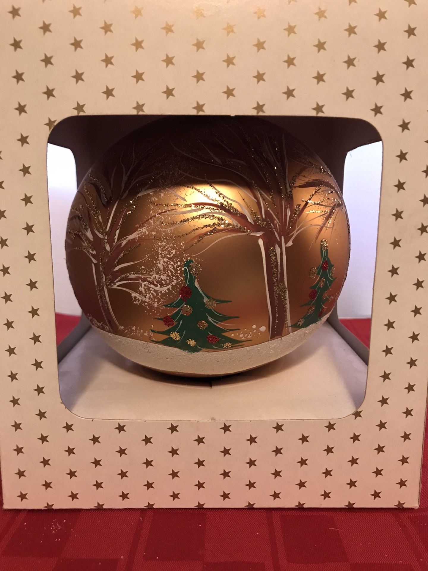 Giant Decorative Hand Made Christmas Ornament Trees and Snow