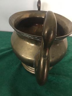 Vintage brass swan planter double swans MCM Hollywood Regency heavy and large Thumbnail
