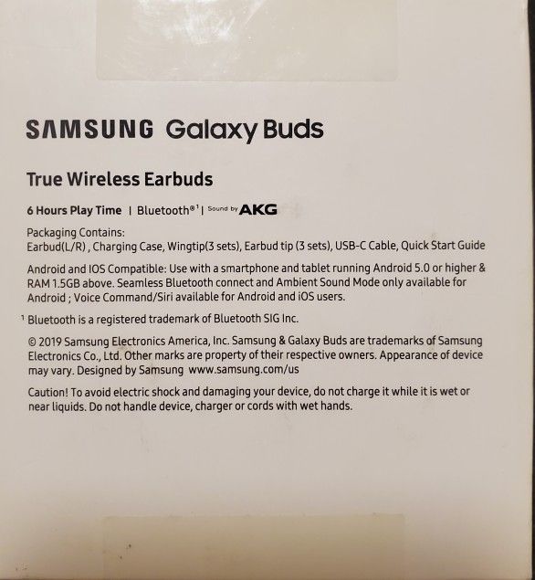 SAMSUNG GALAXY BUDS w NEW Cable