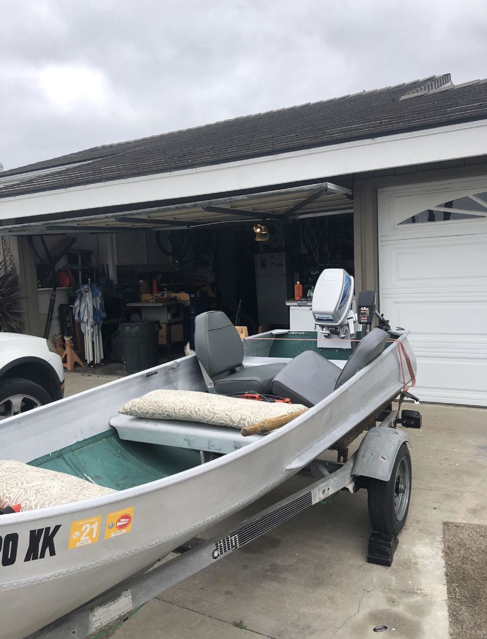 1967 Sears 12 Foot Aluminum Boat With 6hp 2stroke Outboard Motor And 1.5hp Trolling Motor