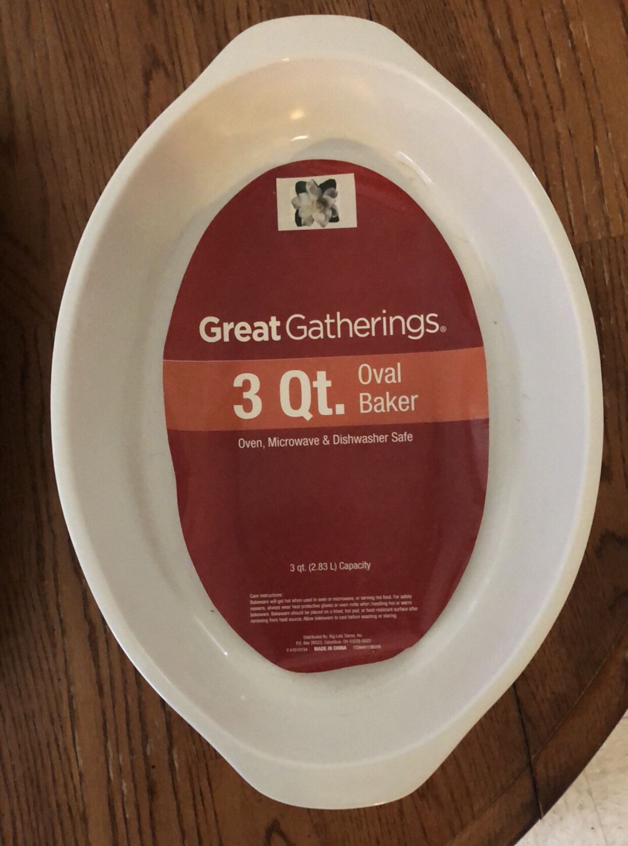 3 QT oval baking dish