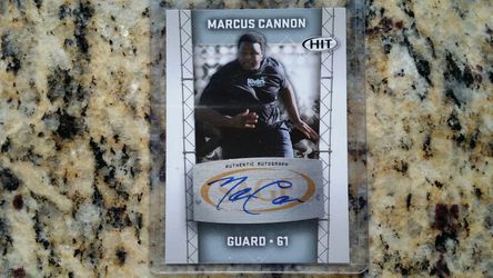 Patriots Marcus Cannon rookie autograph card Thumbnail
