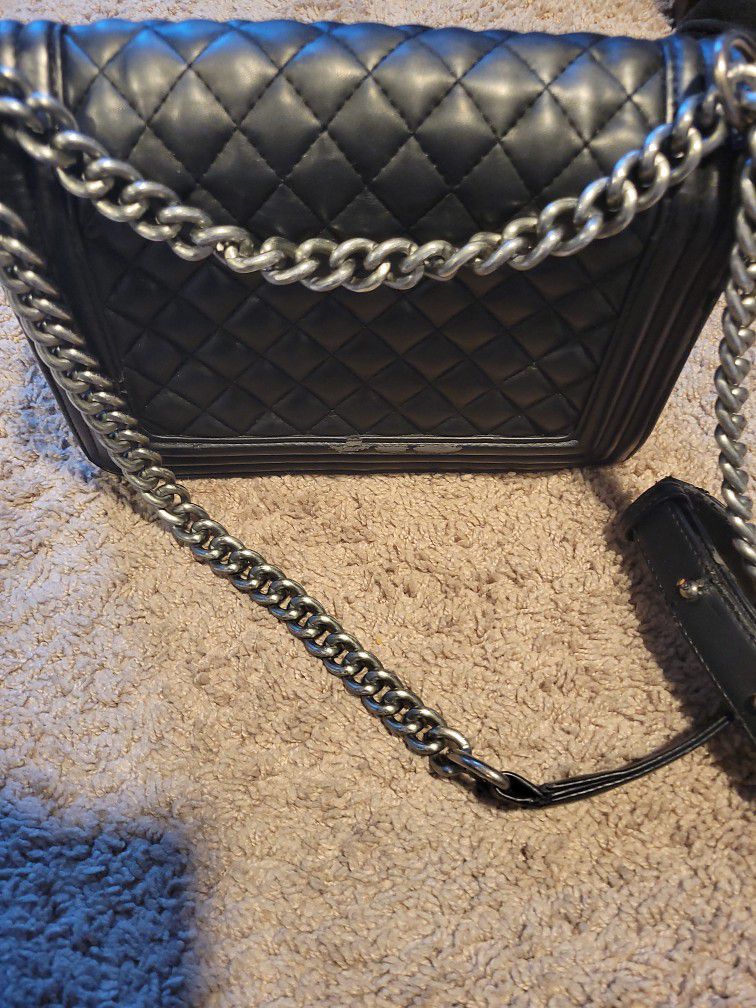 Black Quilted CC Crossbody Bag