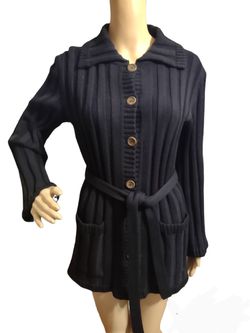 Valentino Tricots Handknits Shirt And Jacket Vintage. Black In Color. Size Small Or Small/ Medium. Thumbnail