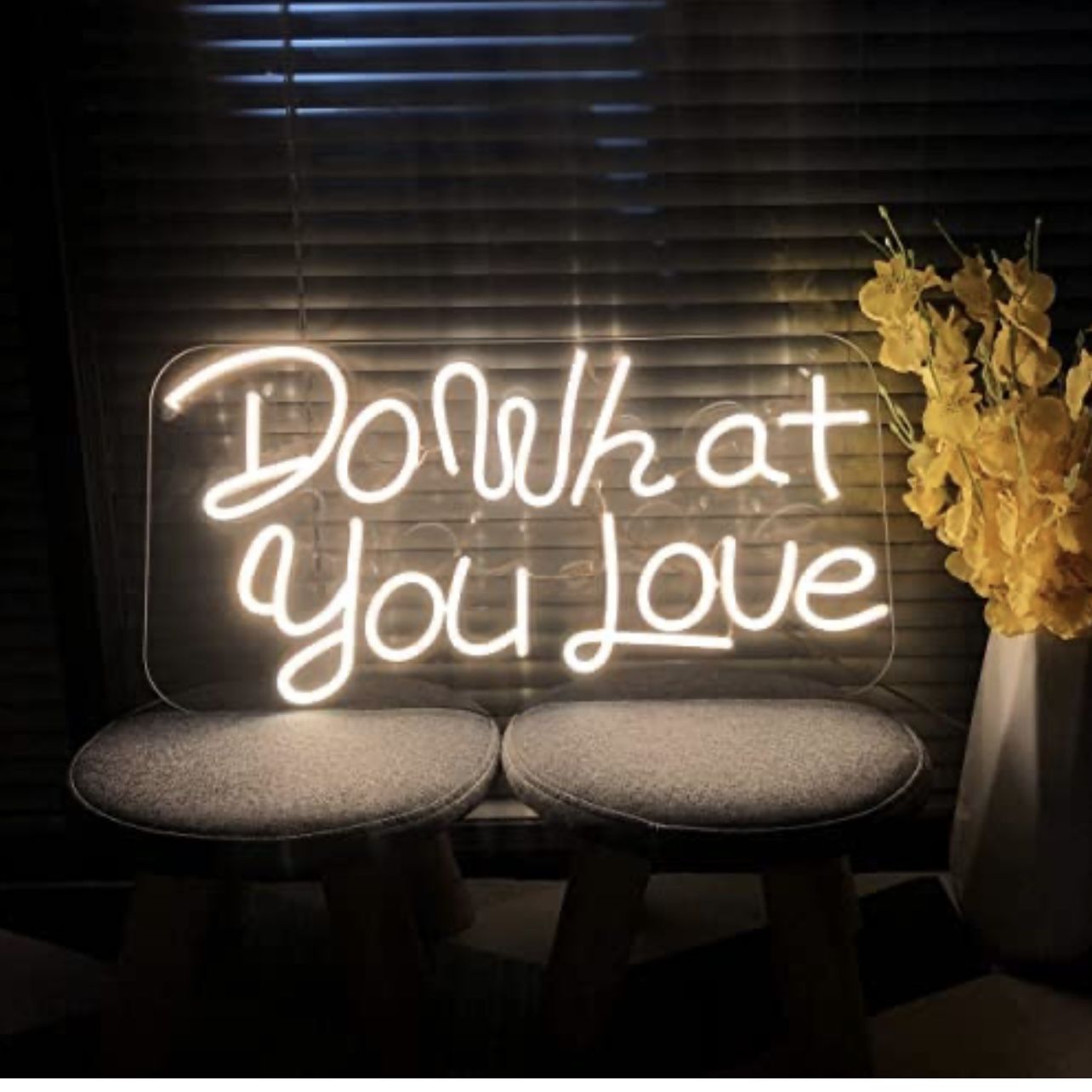 Neon Sign Do What You Love LED Flex Transparent Acrylic Letter Board Light Sign 3D Personalized Neon Signs Christmas for Wall Decor Room Decor or Neon