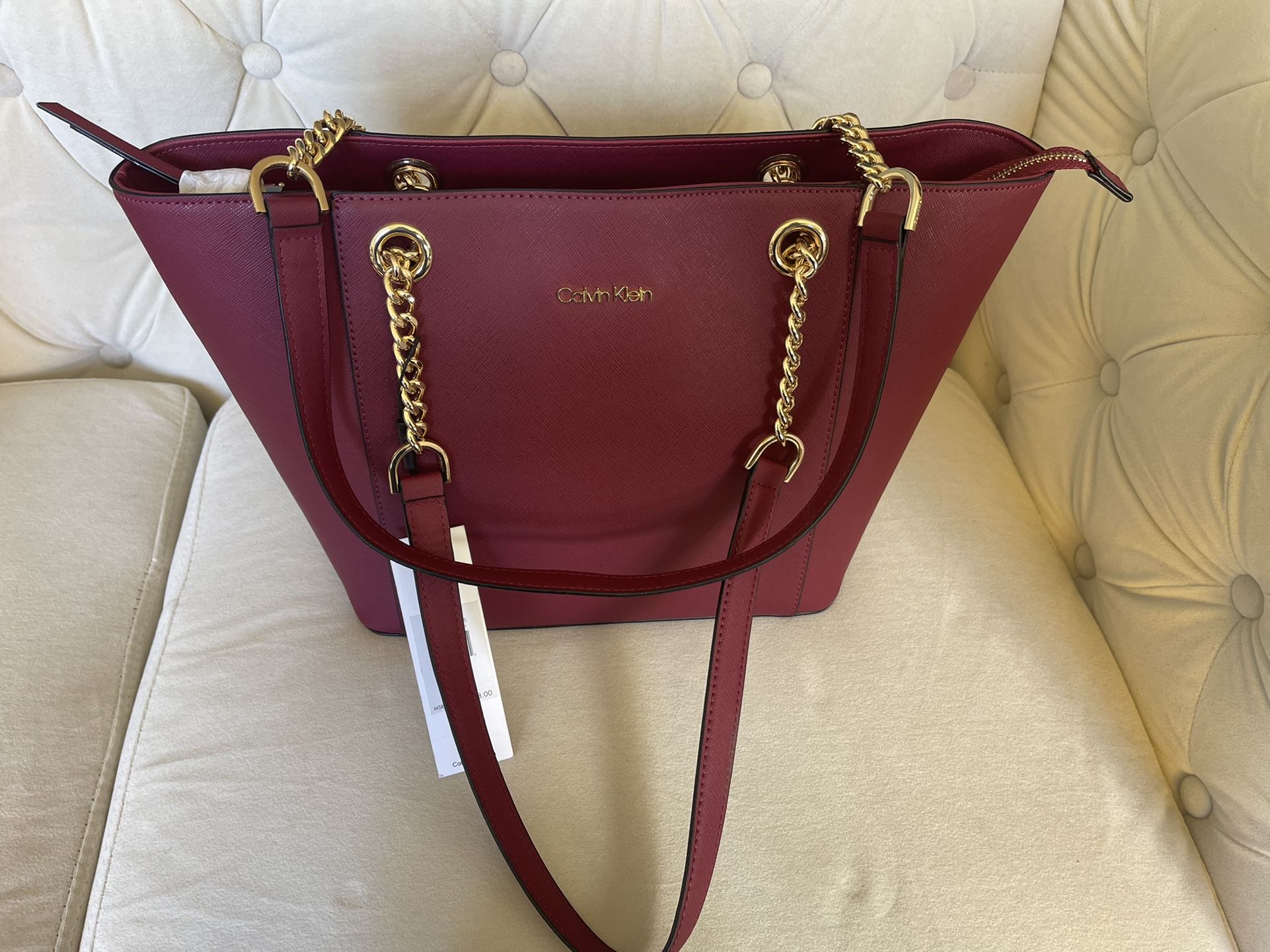 Calvin Klein Handbag Purse Gold Chain Accents