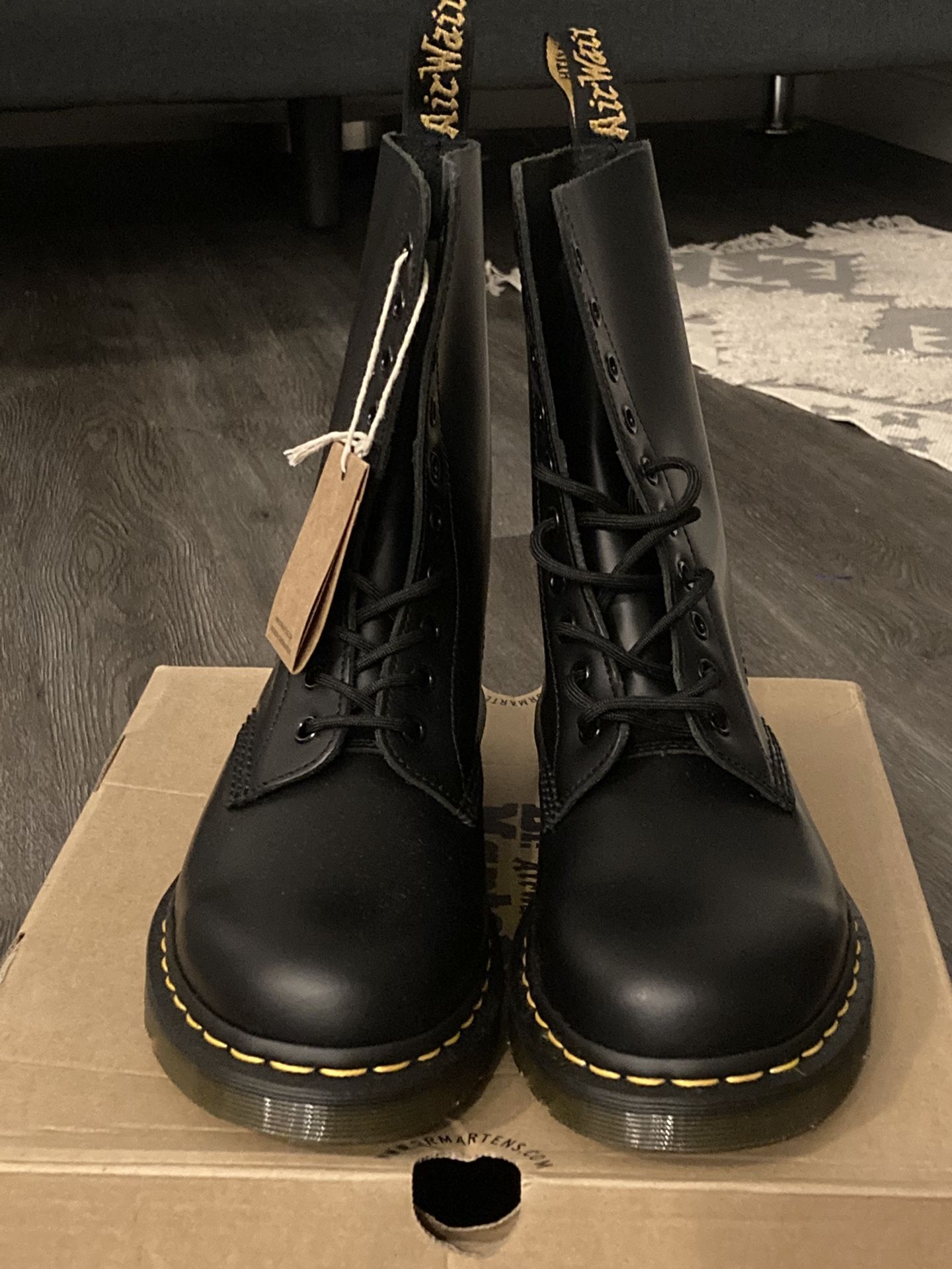 Doc Marten Black Leather Combat Boots