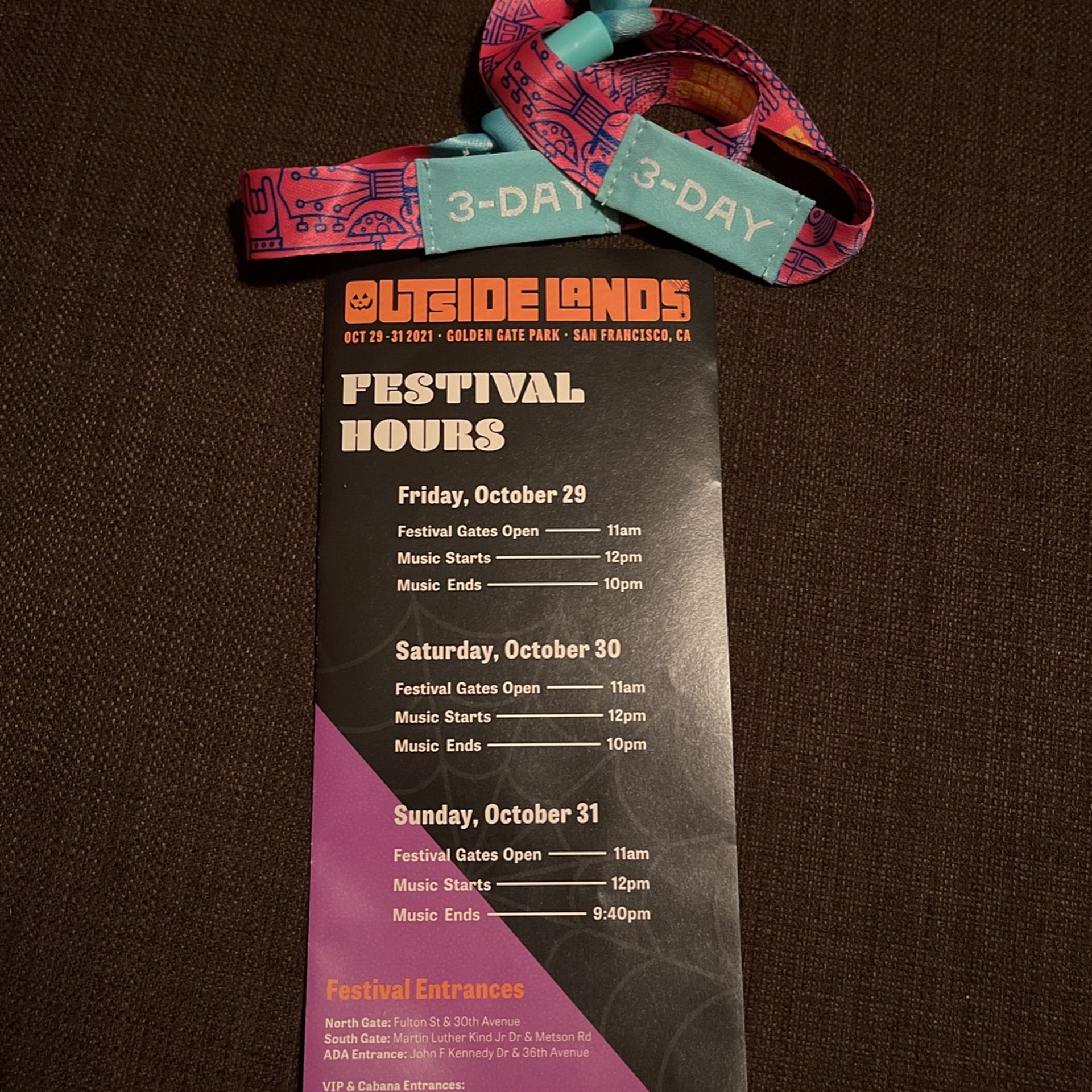 Two, 3-Day GA Outside Lands Tickets