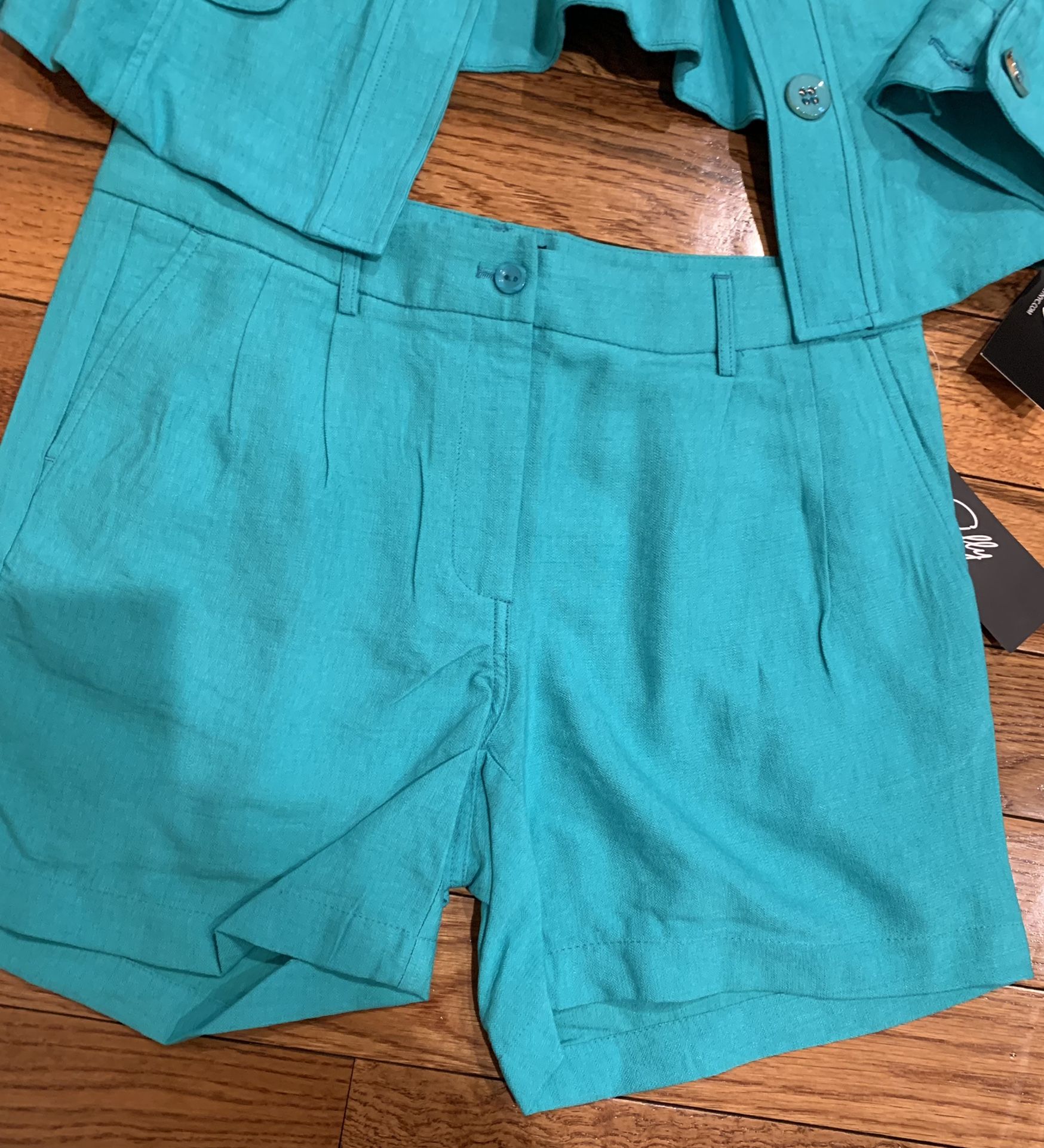Ally NYC Brand New women s short suit set COLOR: SEAFOAM size:6