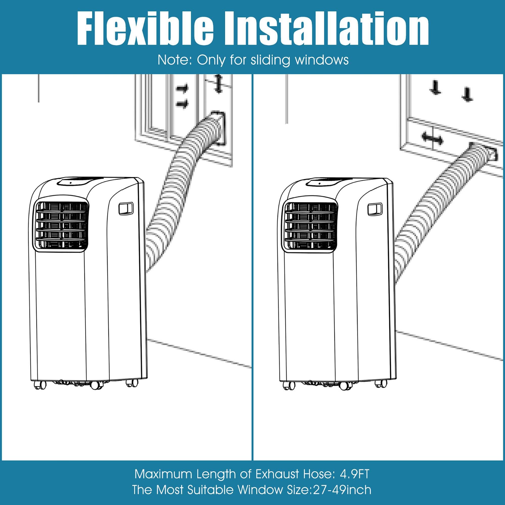 Costway 8000 BTU Portable Air Conditioner & Dehumidifier Function Remote W/ Window Kit