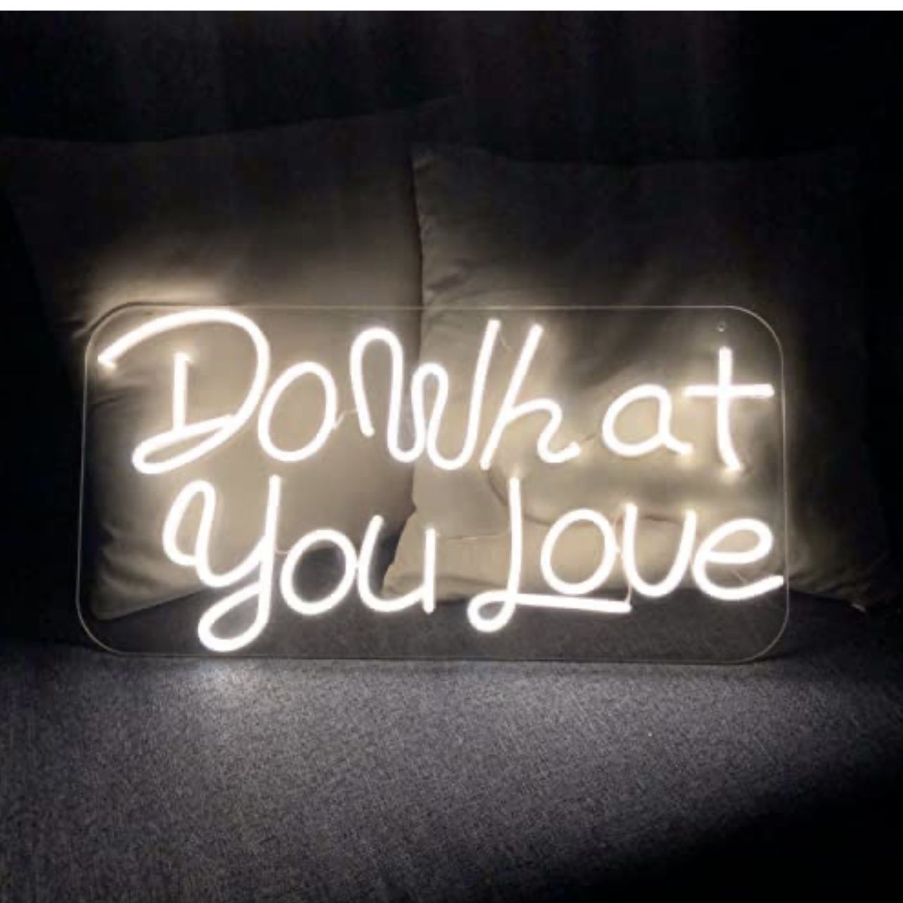 Neon Sign Do What You Love LED Flex Transparent Acrylic Letter Board Light Sign 3D Personalized Neon Signs Christmas for Wall Decor Room Decor or Neon