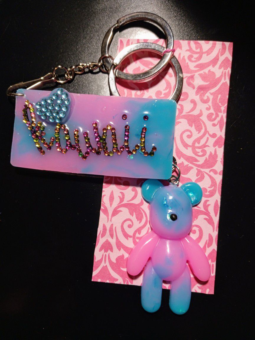 Light Blue & Pink Kawaii Keychain