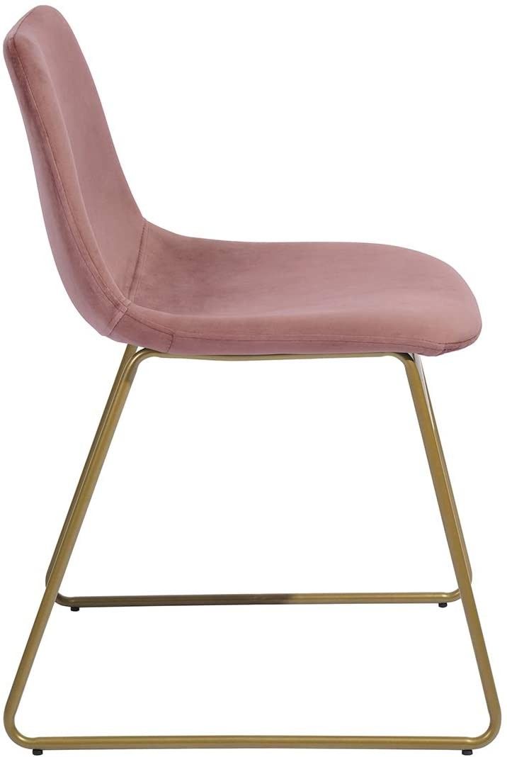Set of 2 Elegant Velvet Chairs with Gold Metal Legs