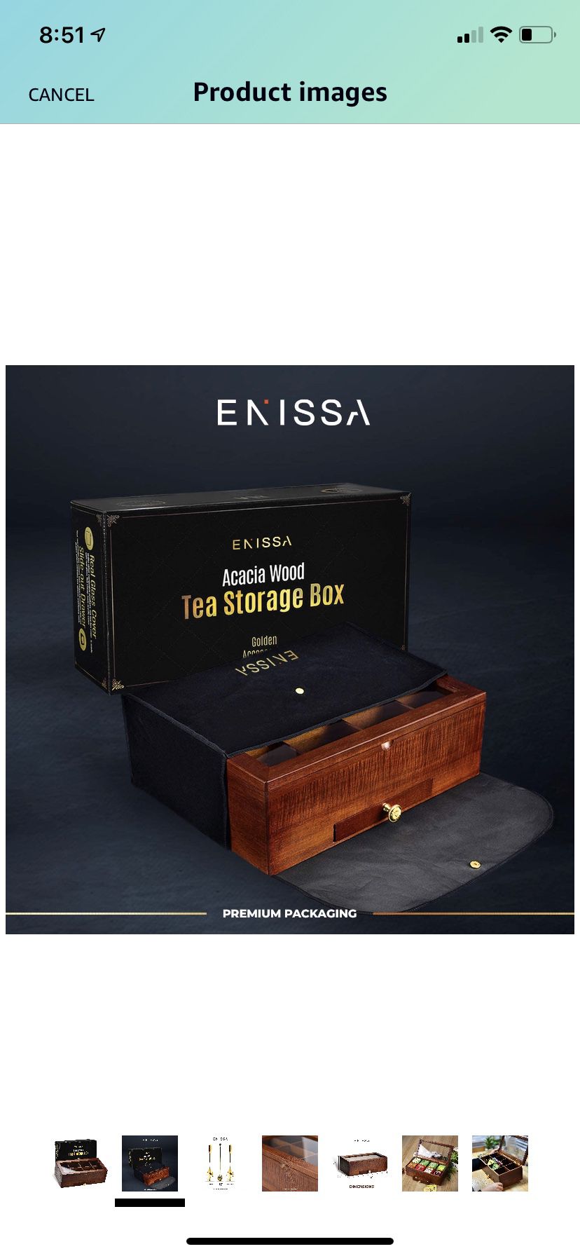 New Acacia Tea Storage Box