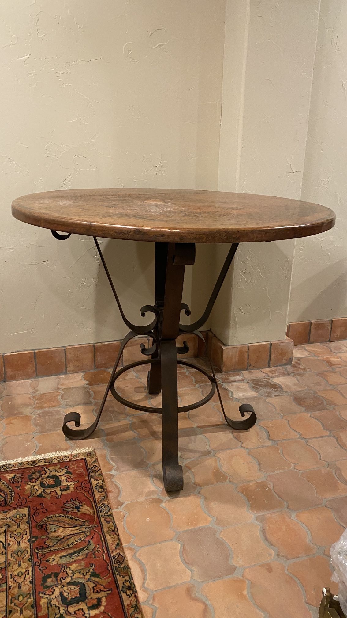 Round Copper Bistro Table