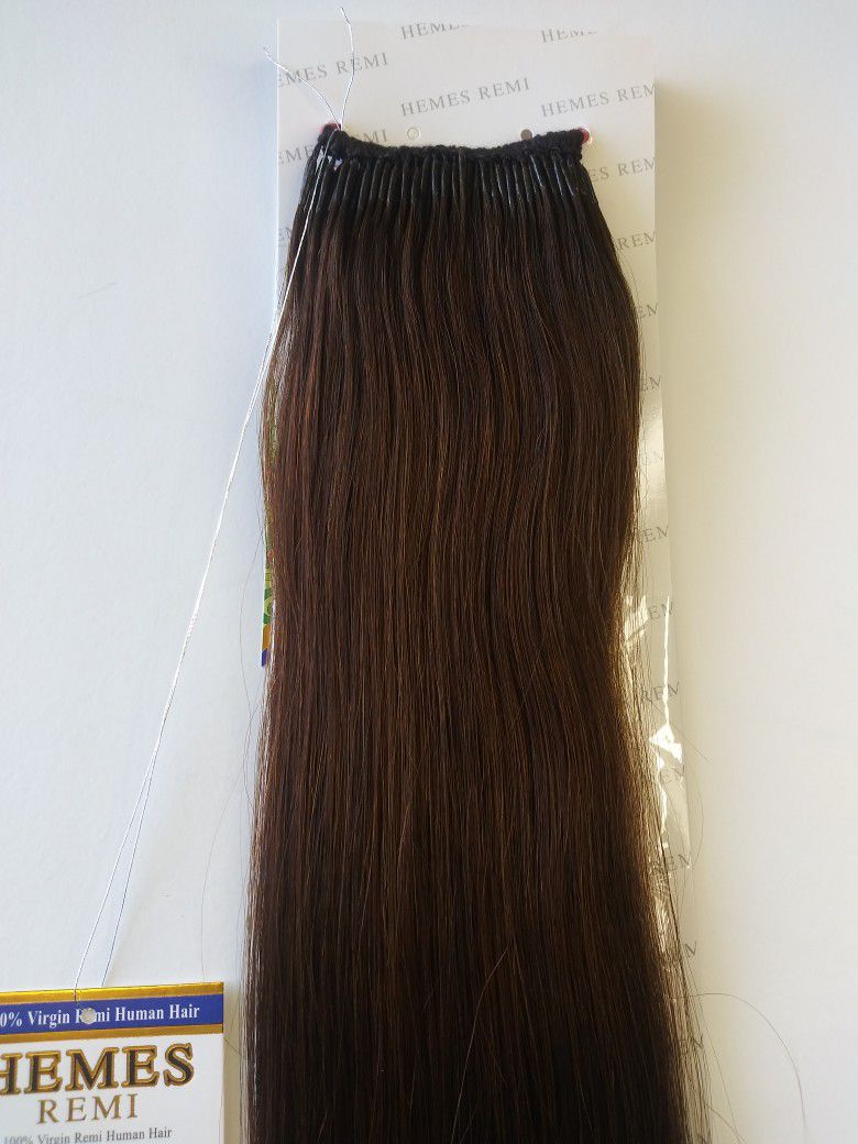 20" itip human hair extensions " Chocolate Brown #4" get length and fullness