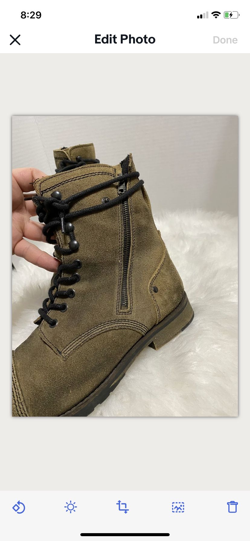 ALDO Dark Green Suede Leather Lace Up Ankle Boots Men Size 9 IS Euro 43