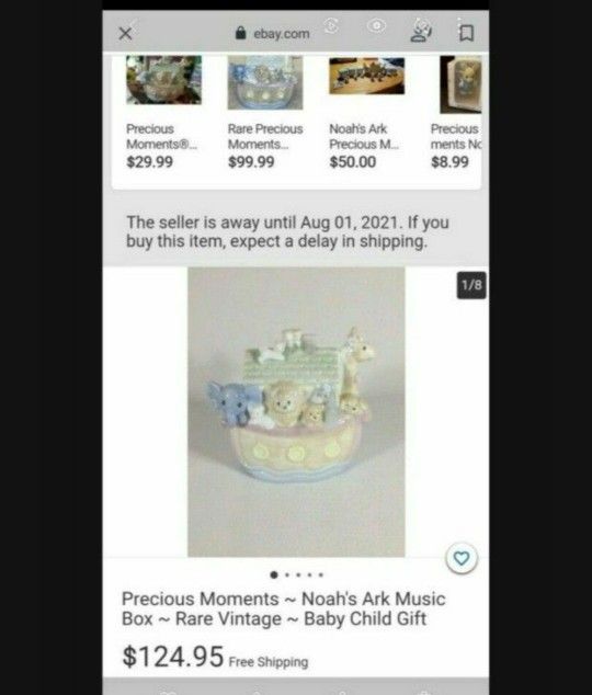 Precious Moments Noah's Ark Music Box Rare 1992 Vintage Retired
Had Music