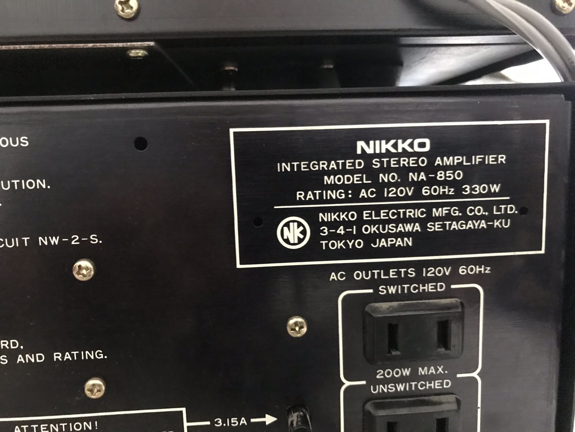 Vintage Nikko NA-850 Integrated Stereo Amplifier + NT-850 Tuner