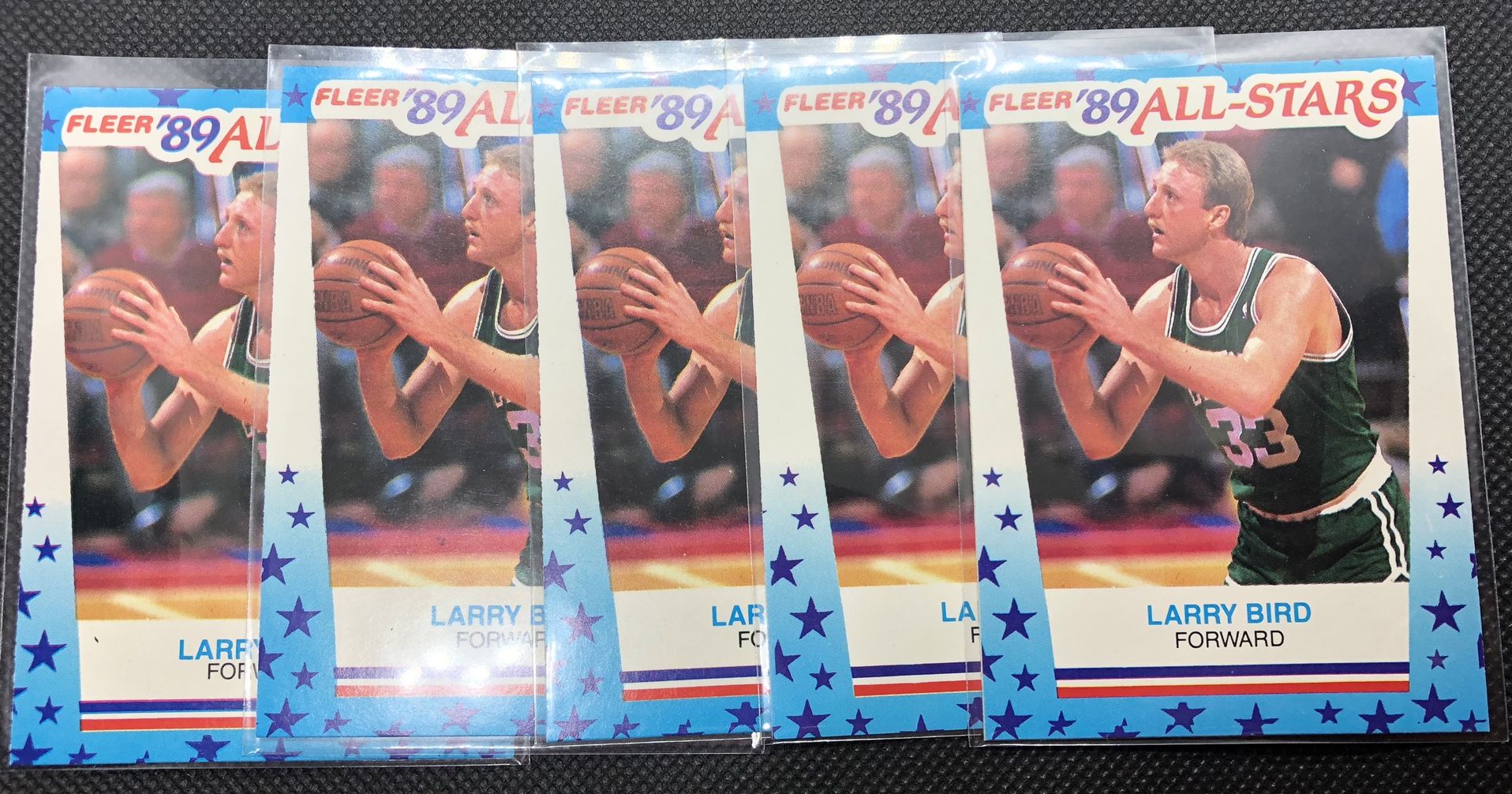 1989-90 Larry Bird Sticker All-Stars Lot of 5 NM or Better