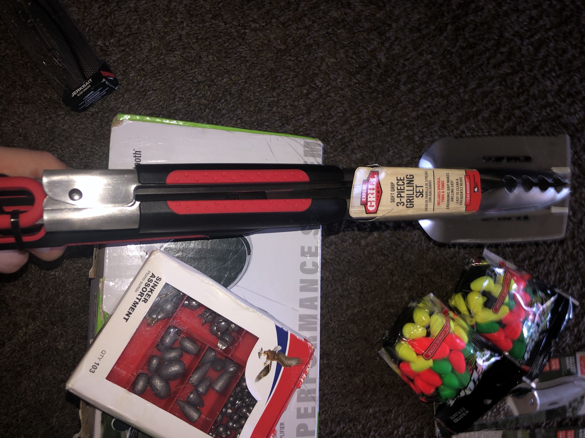 radios, fishing gear ,flare gun ,radio etc