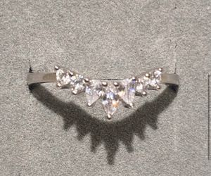 Tiara Crown Diamond Silver Ring S925 Sz 6,7,8 Thumbnail