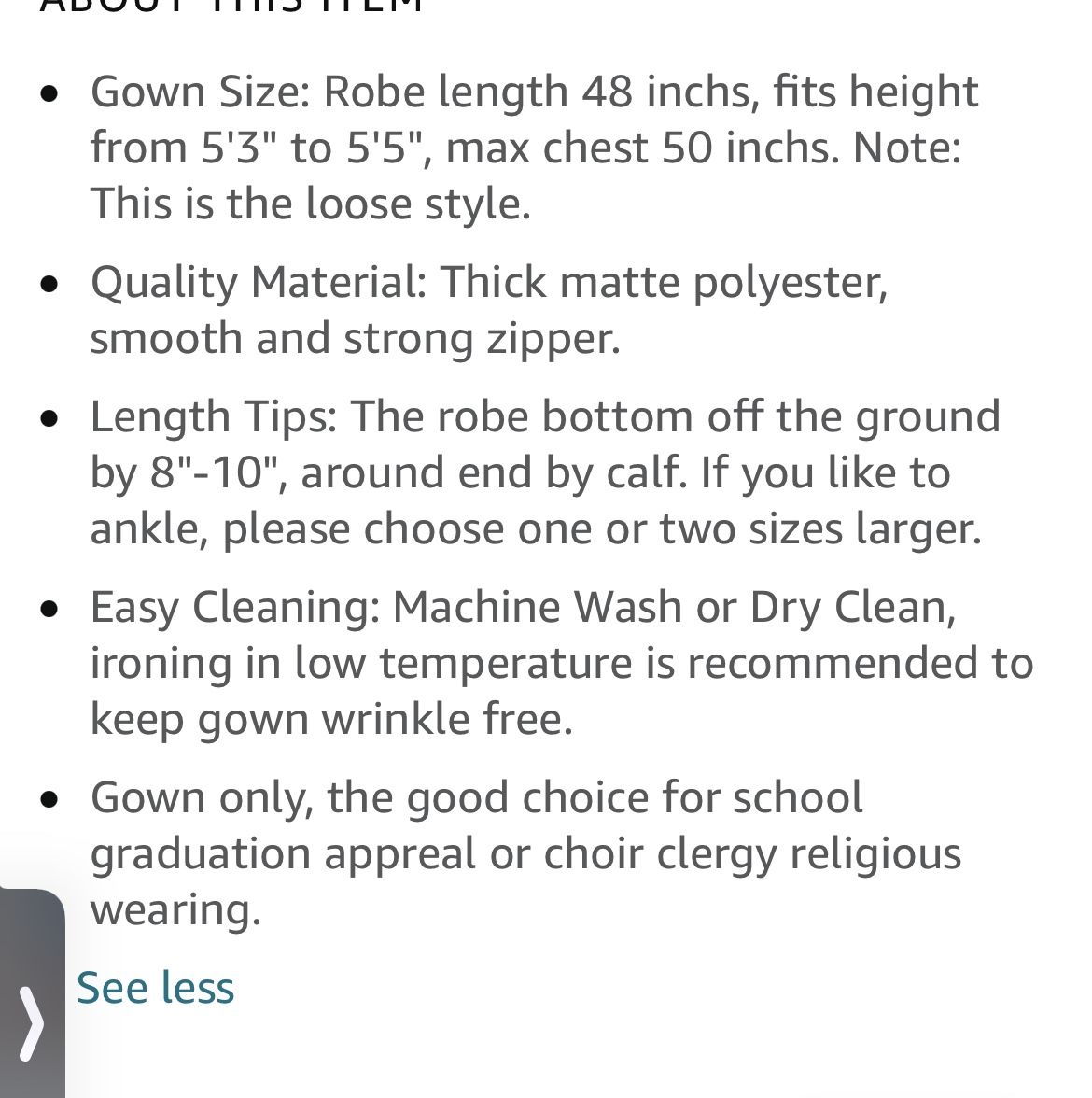 GraduationMall Unisex Matte Graduation Gown for High School & Bachelor