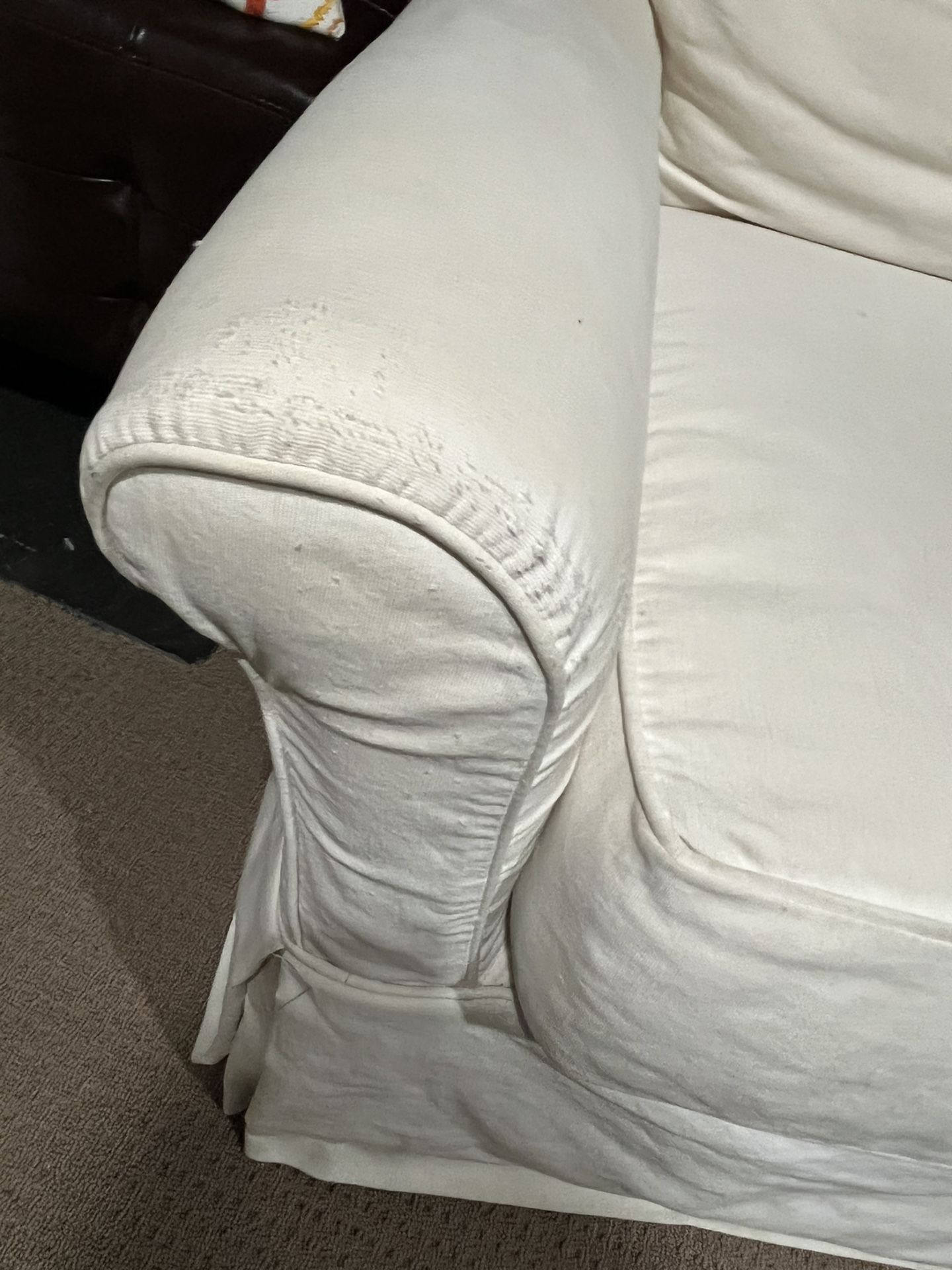 White Arm Chair With Removable Cover 