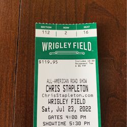 Chris Stapleton 2 Tickets All - American Road Show @ Wrigley Field July 23, 2022 Thumbnail