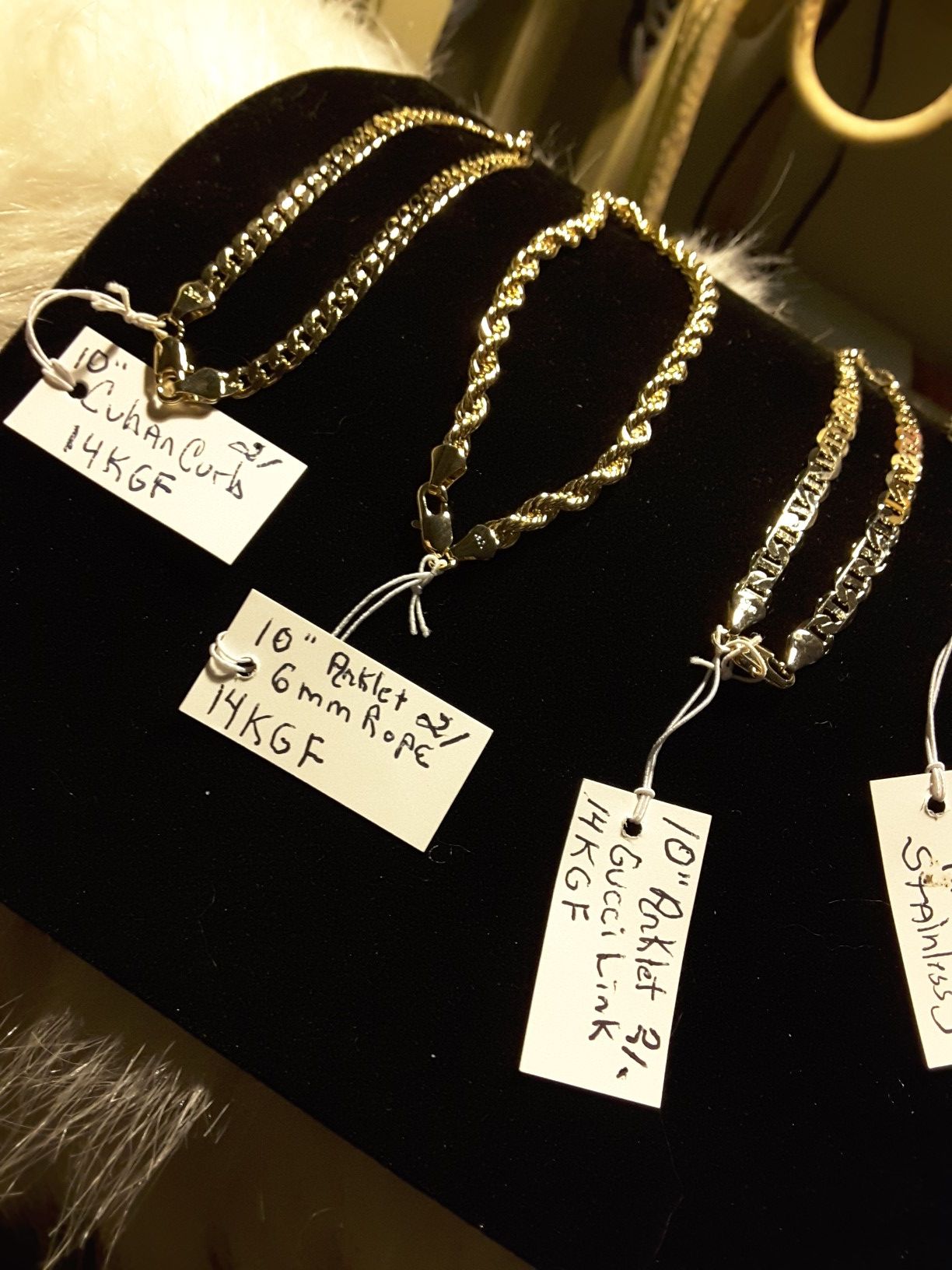 10" Bracletes/Anklets gold & StainlessSteel 20$-21$