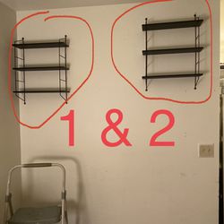 $80 (will not accept less)-Both of them as a set-!--3 Tier Black Wall Shelves- paid just over $160 all together- no none of the knickknacks are includ Thumbnail
