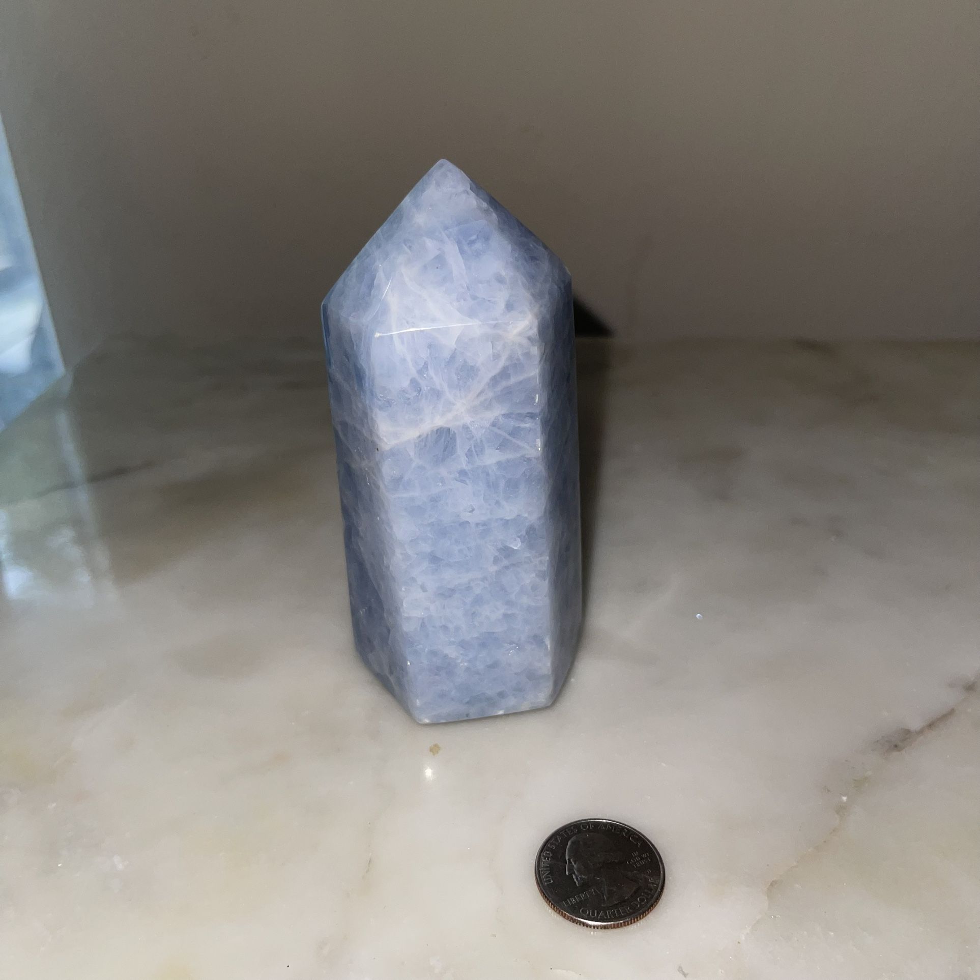 Blue Calcite Tower