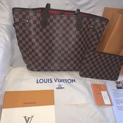 Brand New Louis Vuitton Ebene Damier Cherry interior MM Handbag 🔥 (now available) Thumbnail