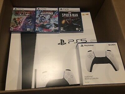 Sony Playstation 5 Console Disc Version with games and Controller Bundle