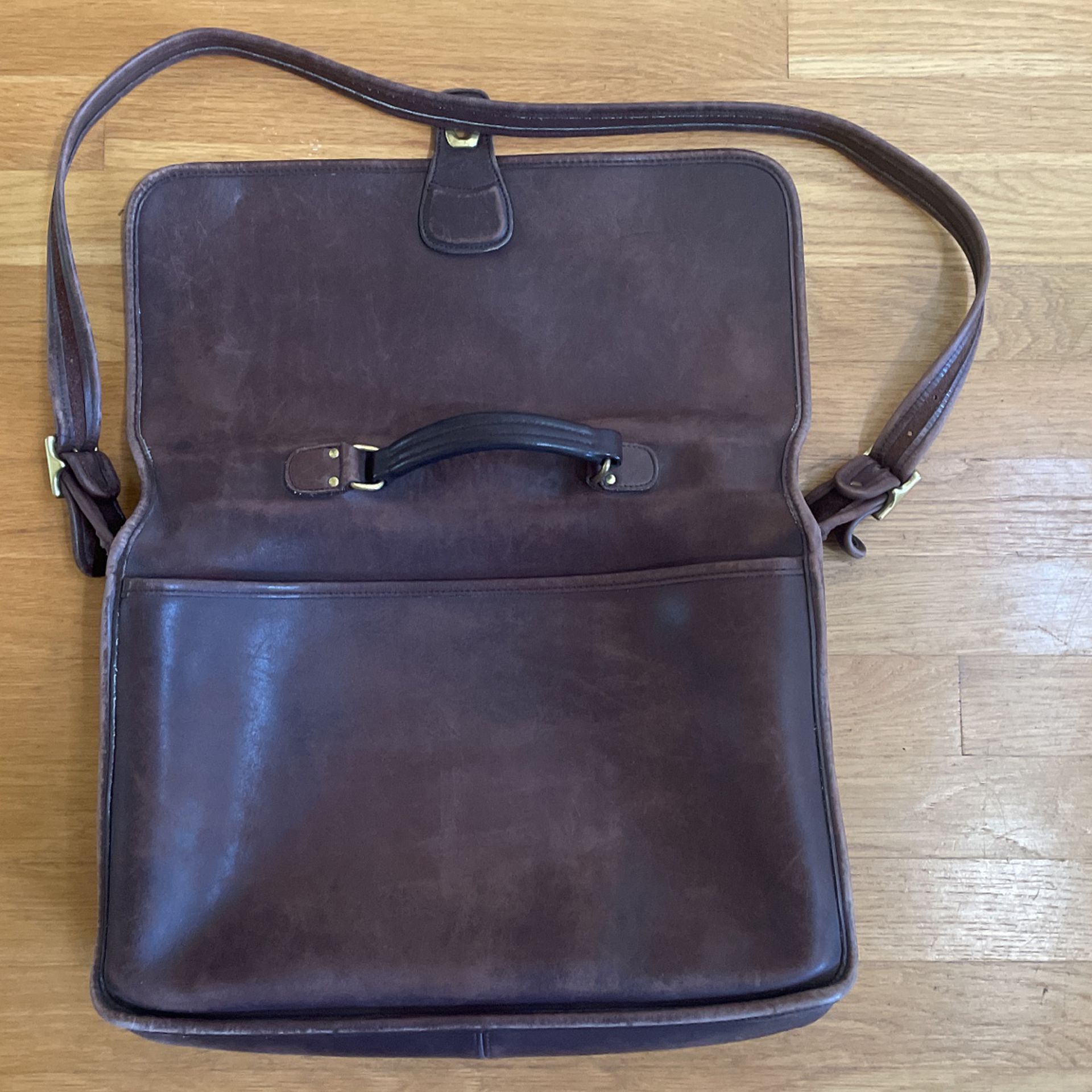 Coach, Messenger Bag, Brown, Leather, 11.5x15.25x3