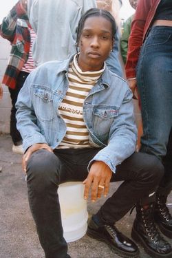 Guess Jeans Striped Sleeve Asap Rocky Ian Connor ComplexCon for Sale in CA - OfferUp