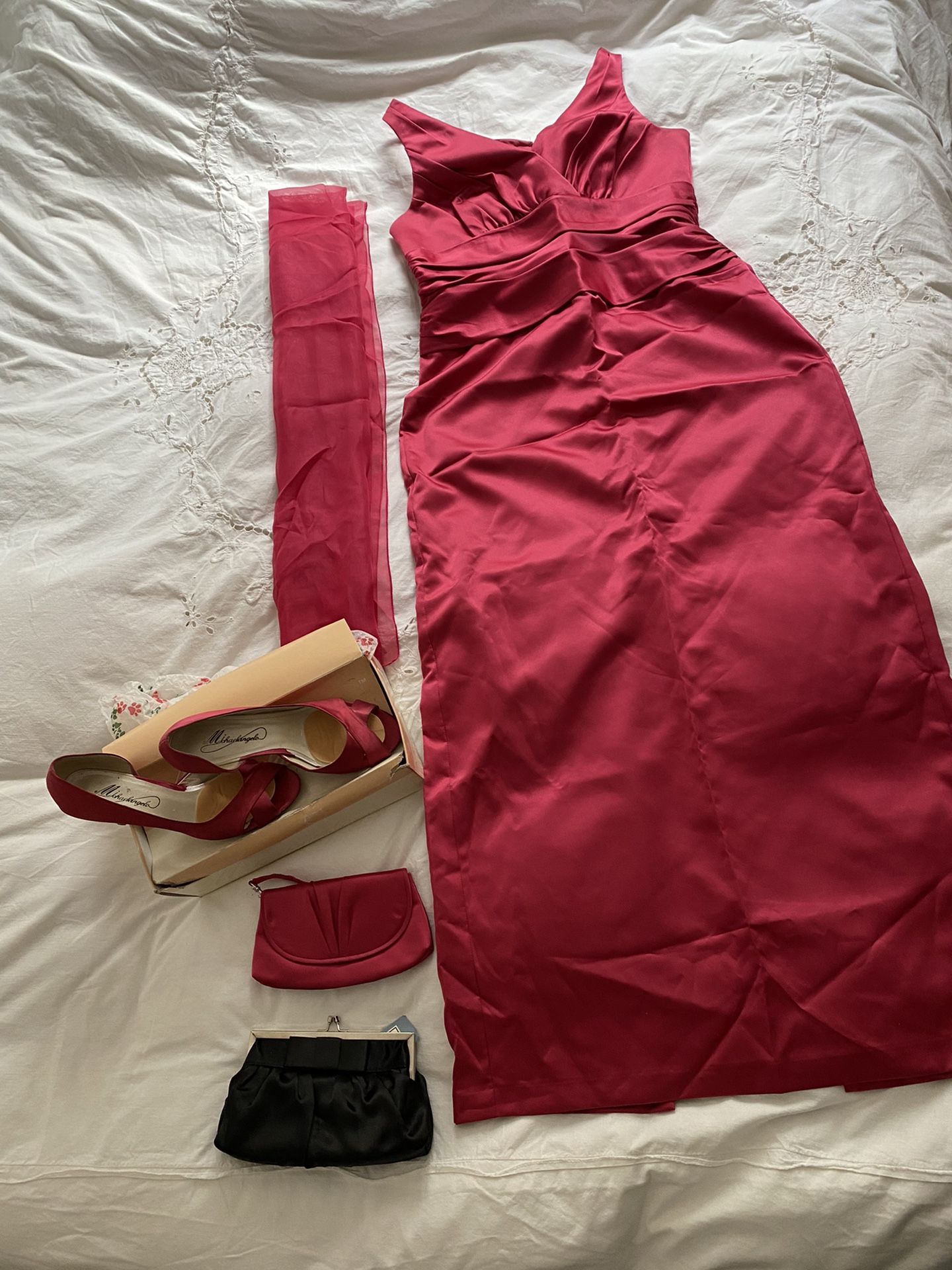 David Bridal Dress For Wedding With Shoes And 2 Clutches