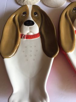 The PIONEER WOMAN Charlie the Basset Hound SPOON REST Ceramic Kitchen Dog New 