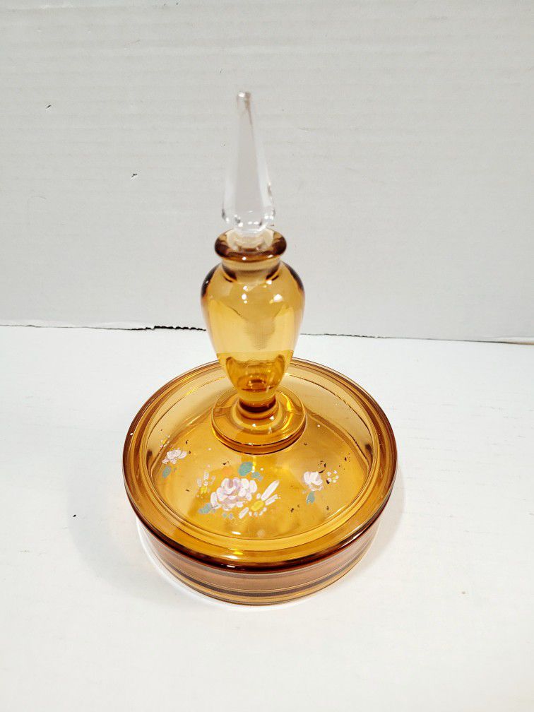Antique Fostoria Glass Perfume Powder Jar 