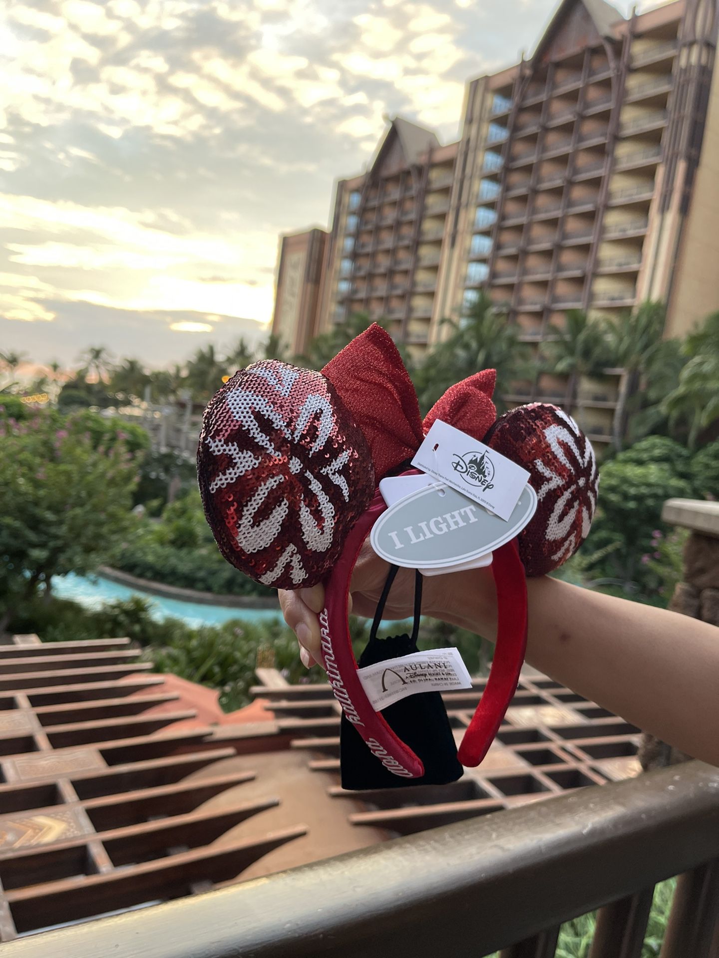 Christmas Limited Edition from Aulani Minnie Ears - Lights Up!!!! Rechargeable USB