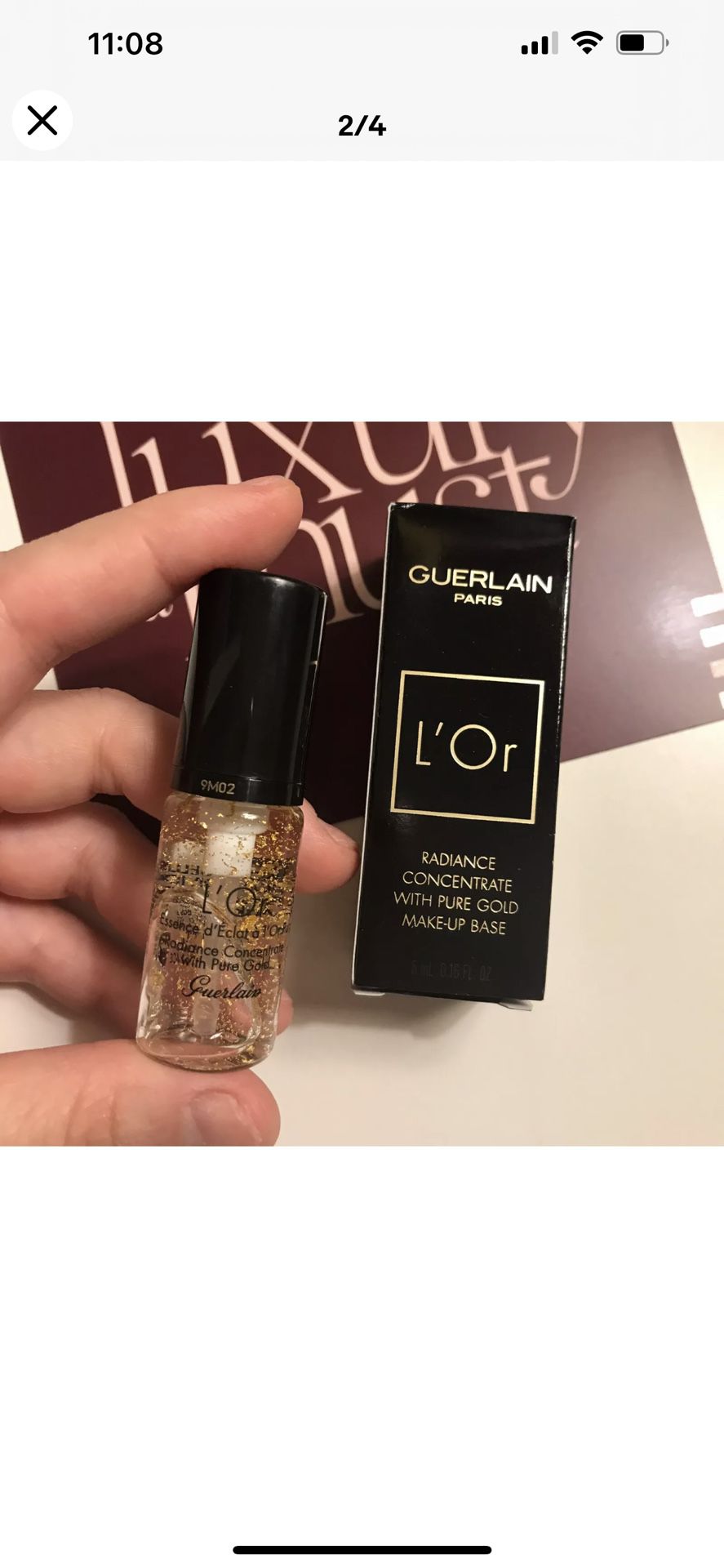 GUERLAIN L'Or Radiance Primer with Pure Gold .16oz Dlx Travel Size - NEW in Box!