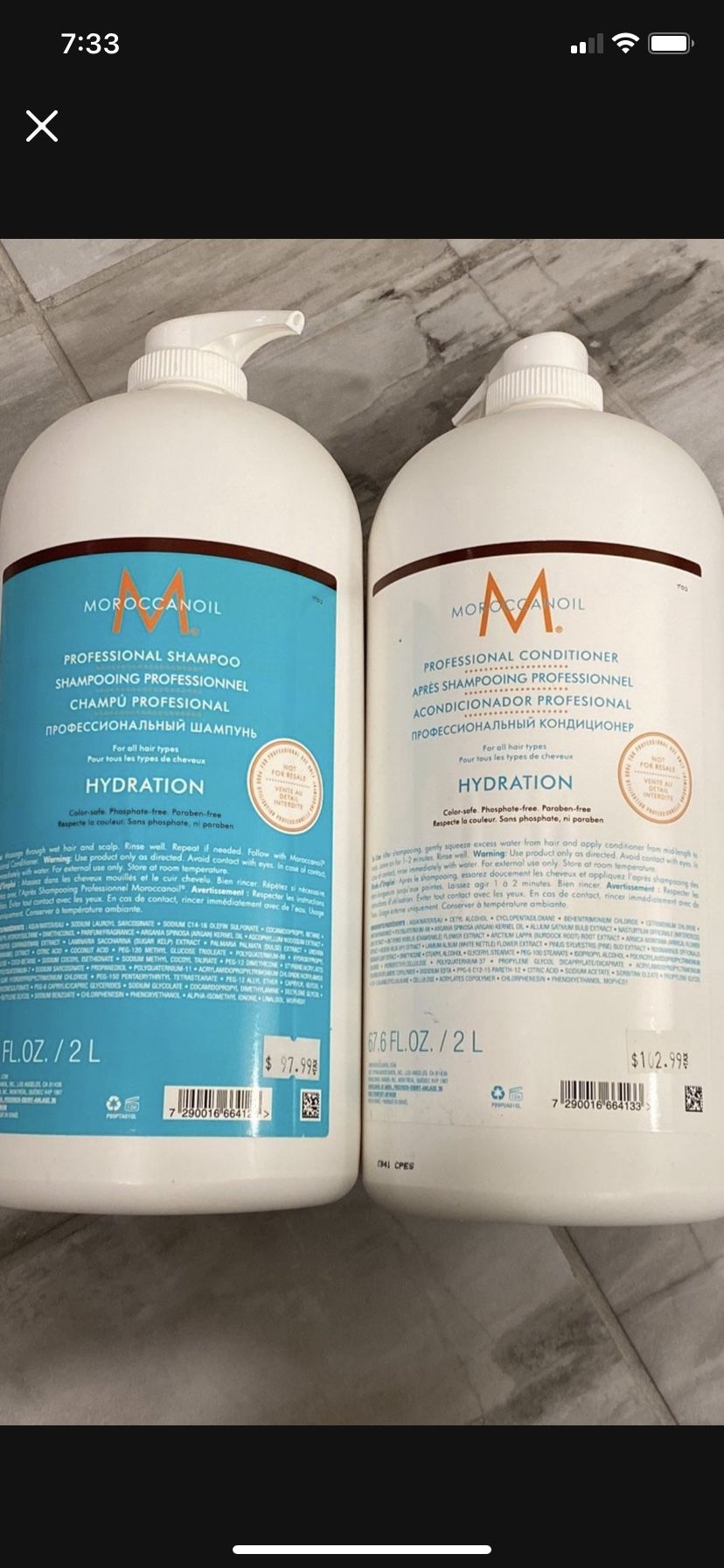 Moroccanoil Shampoo & Conditioner 2L