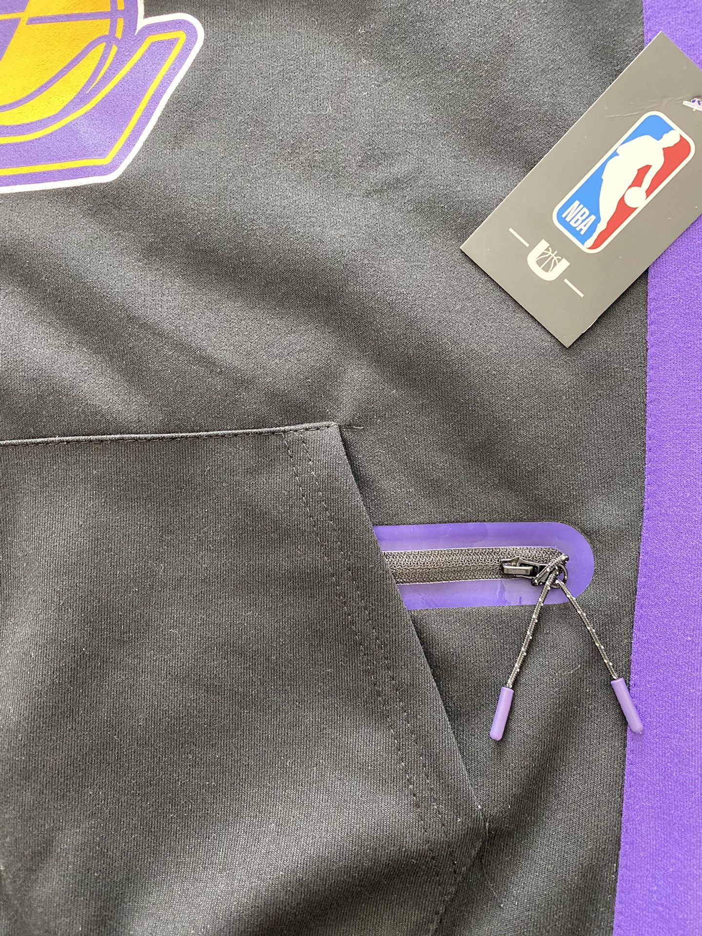 Los Angeles Lakers NBA Men's Hoodie Sweater Black Purple Size Small