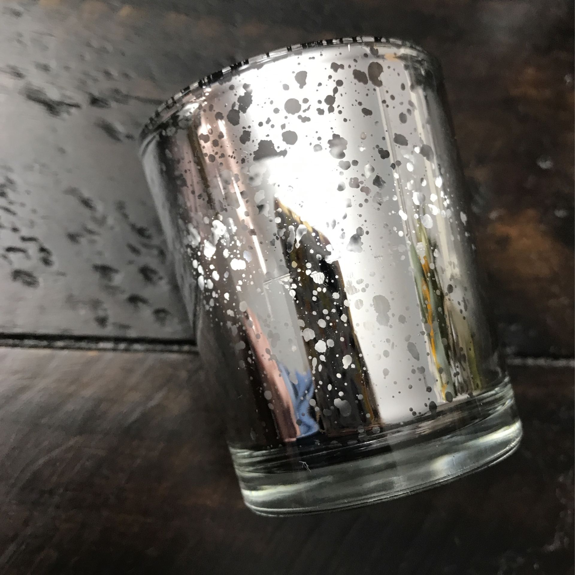 12 Silver Speckled Votive Holders