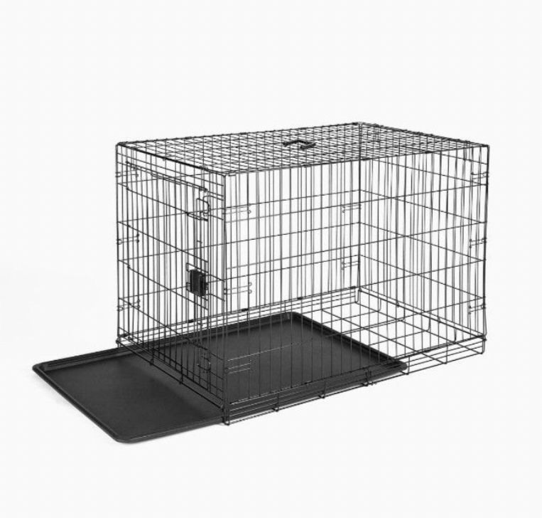 Amazon Basics Foldable Metal Wire Dog Crate with Tray 42-inch, Single Door Styles